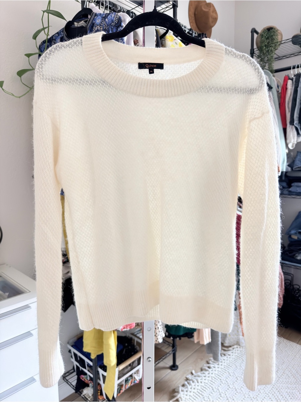 Quince Wool Blend Pullover Sweater Size XL Ivory